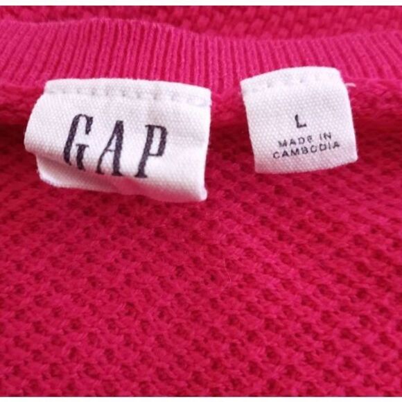 GAP HOT PINK V-NECK PULLOVER SZ.L EUC. - Picture 5 of 5